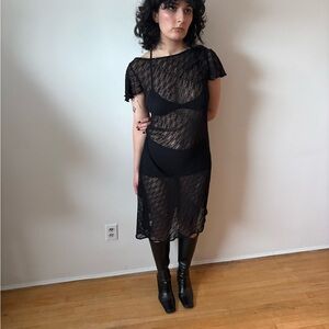 Black Sheer Lace Dress
